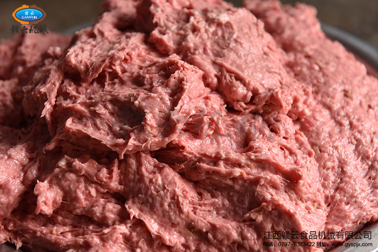 本次試機(jī)用三速打漿機(jī)制作出來(lái)的牛肉漿